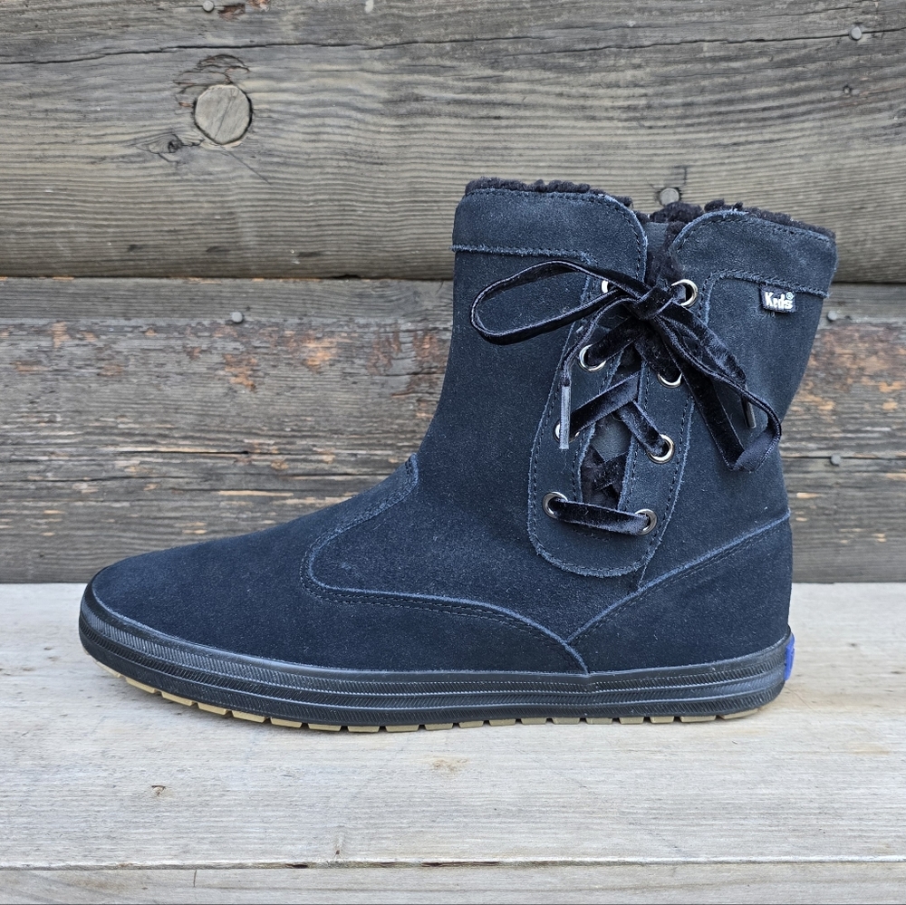Keds NEW Sunny Side Cozy Suede Shearling-Lined Cabincore Ankle Boots 9M - Picture 14 of 16